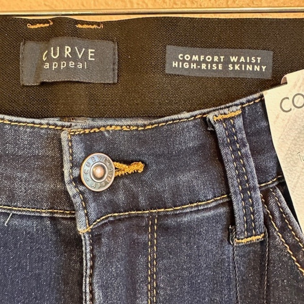 NWT Curve Appeal Women's Comfort Waist High Rise Skinny Stretch Jeans 10/30 - Picture 4 of 8